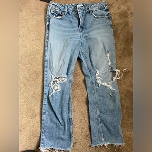 GOOD AMERICAN Distressed Blue Jeans